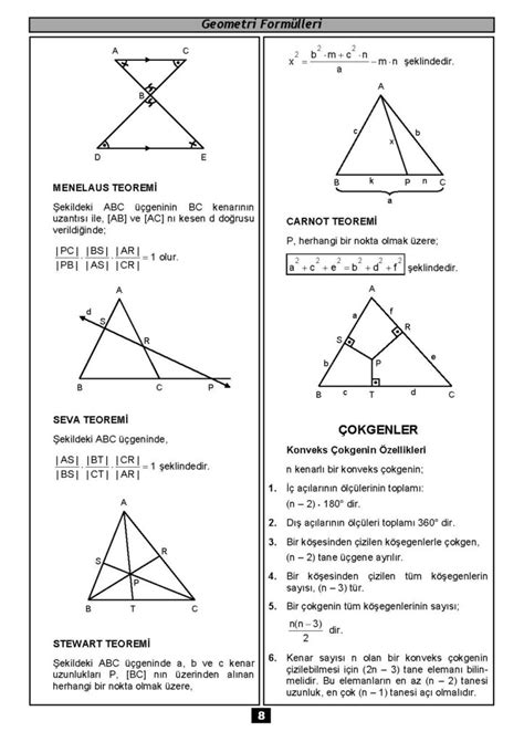 yks geometri formülleri pdf